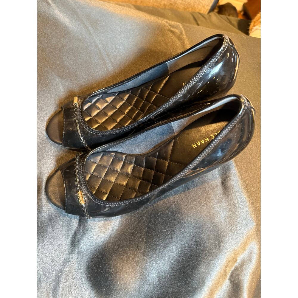 Cole Haan peep toe black shoes